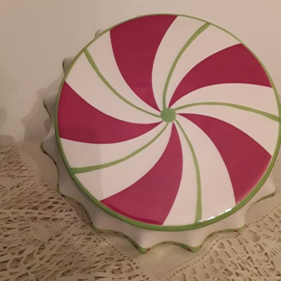 Vintage Festive Chip and Dip and Cheese Ball/Cake Pedestal Server - Picture 2 of 4